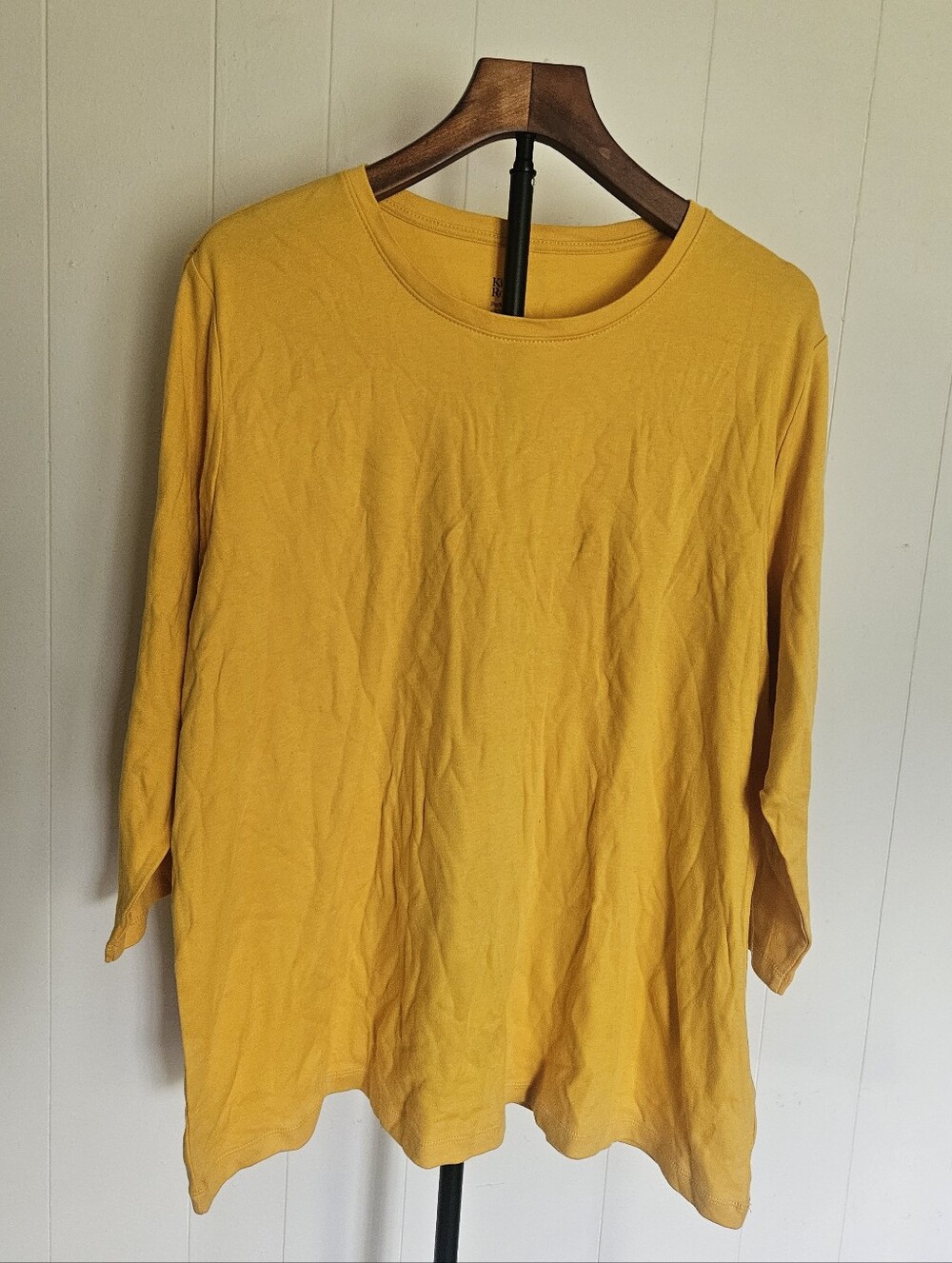 Kim Rogers Long Sleeve Crew Tee - Mustard Size 1X